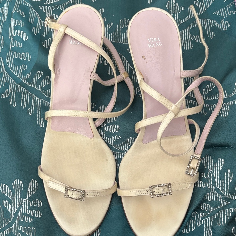 Vera Wang Cream Strappy Sandals